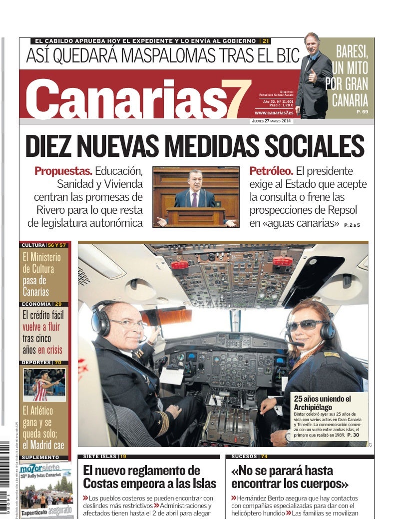 Portada Canarias7 27-03-2014