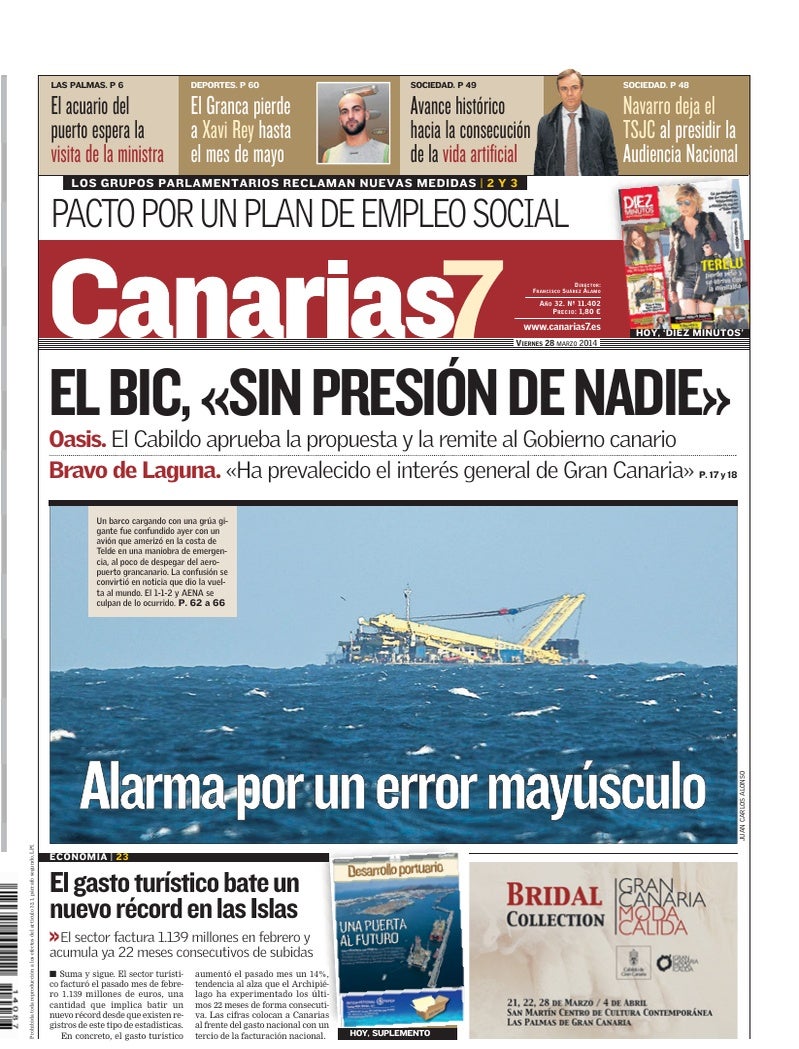 Portada Canarias7 28-03-2014