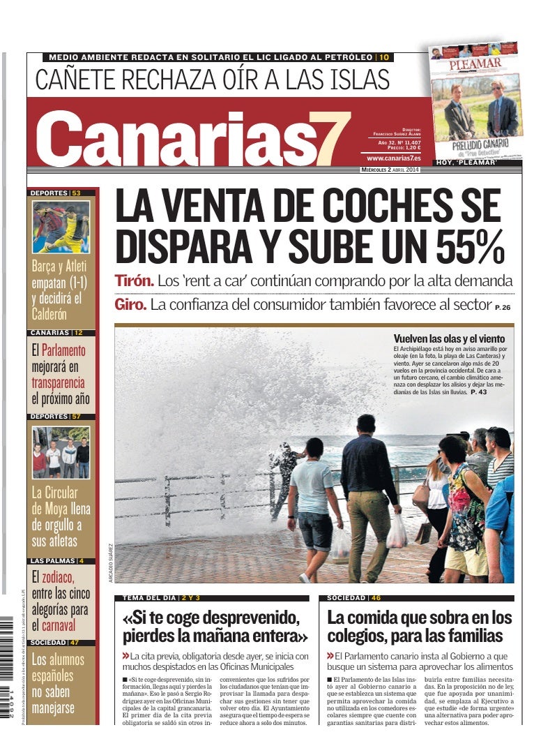 Portada Canarias7 02-04-2014