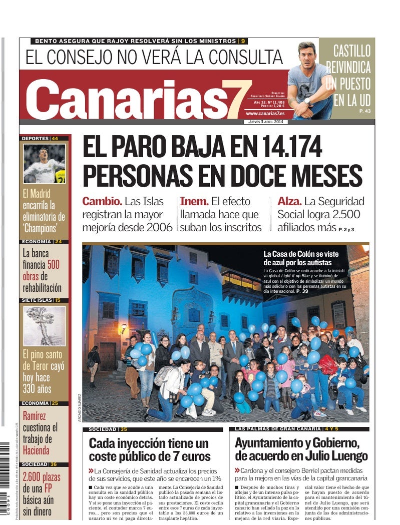 Portada Canarias7 03-04-2014