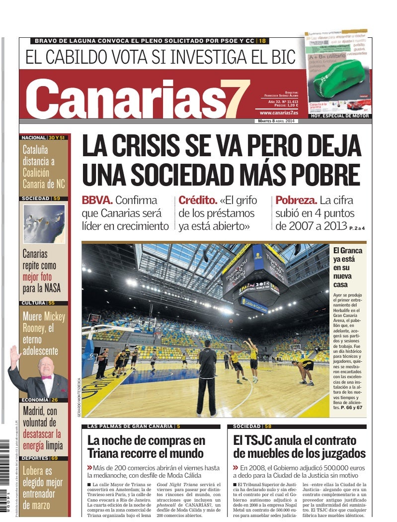 Portada Canarias7 08-04-2014