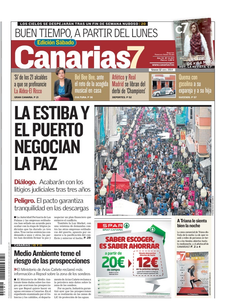 Portada Canarias7 12-04-2014