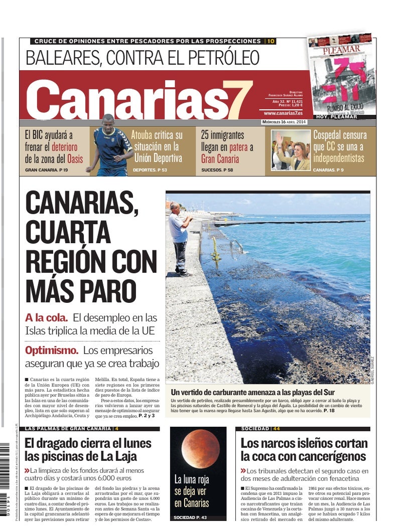 Portada Canarias7 16-04-2014