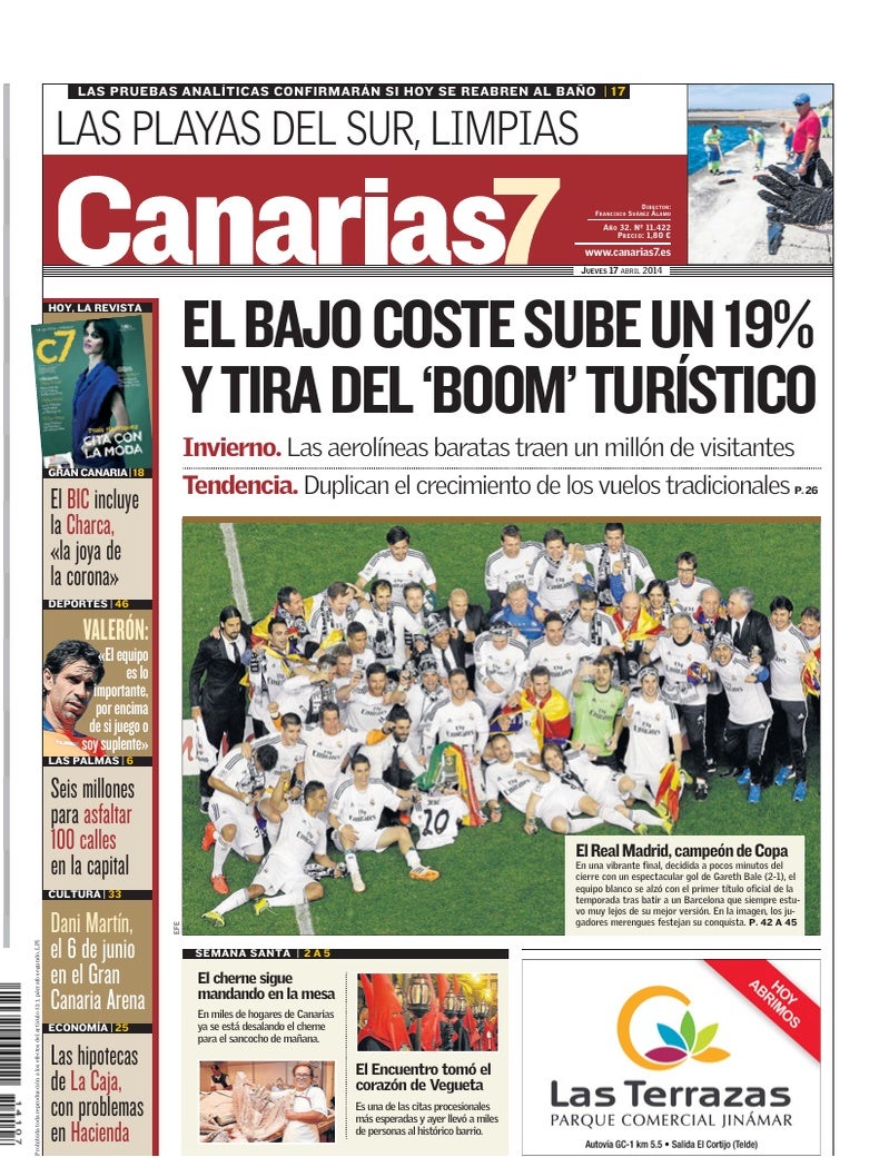 Portada Canarias7 17-04-2014