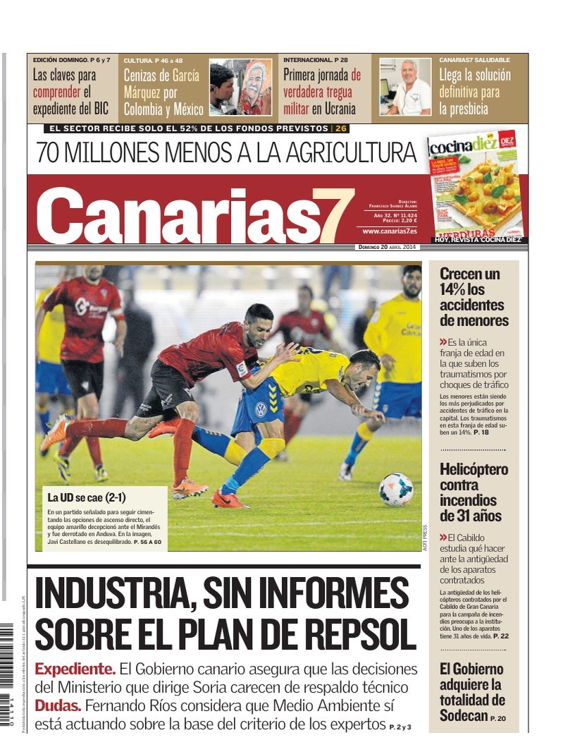 Portada Canarias7 20-04-2014