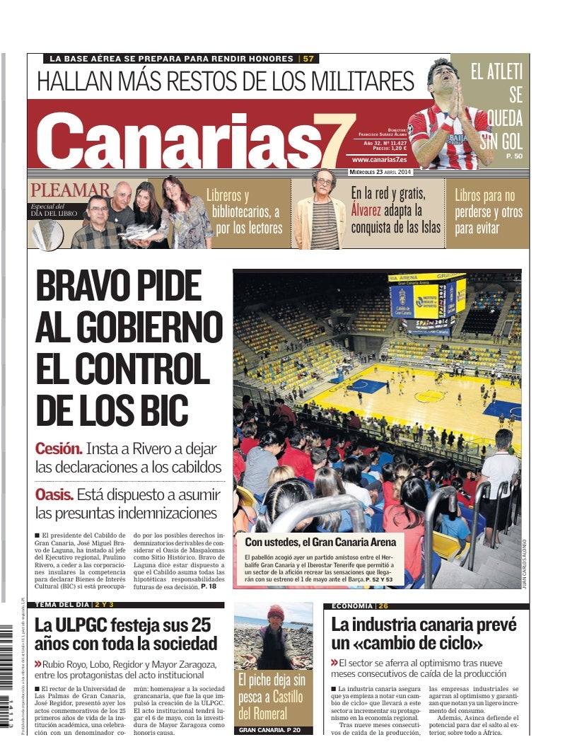 Portada Canarias7 23-04-2014