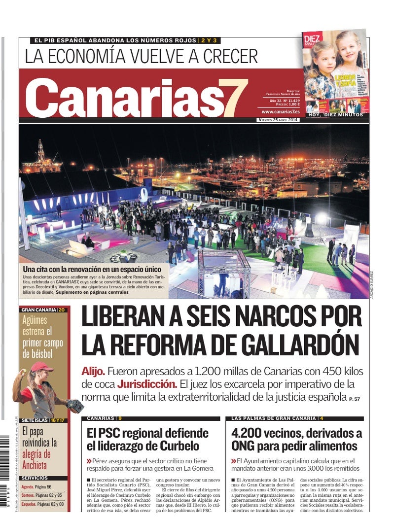 Portada Canarias7 25-04-2014