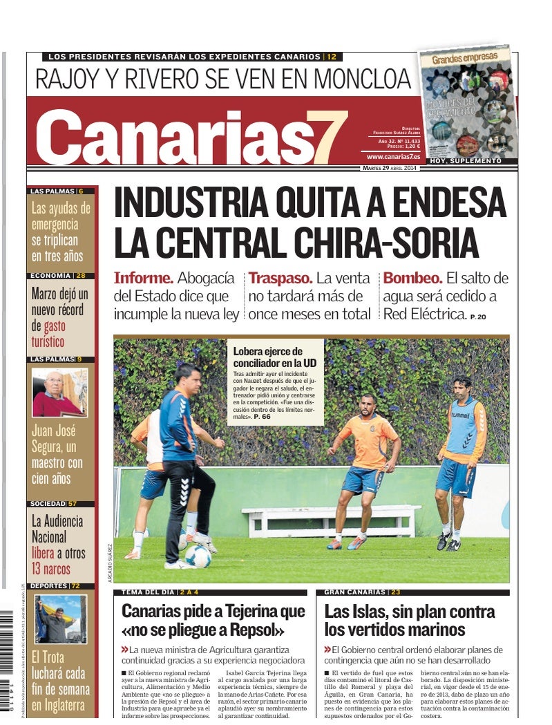 Portada Canarias7 29-04-2014