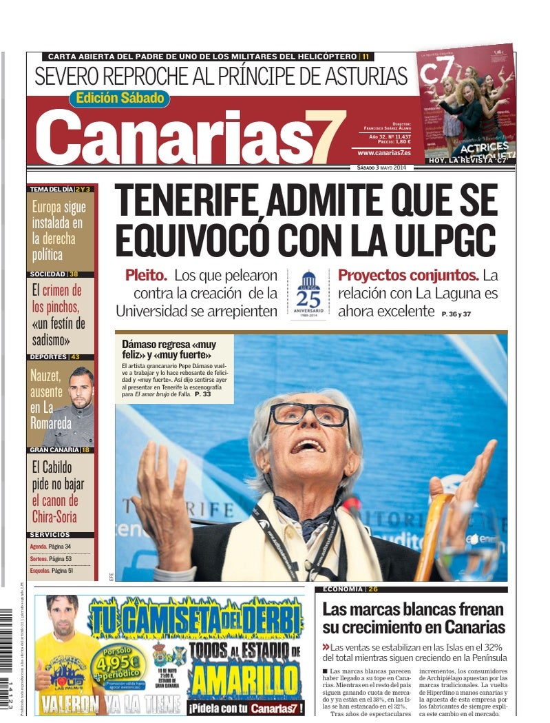Portada Canarias7 03-05-2014