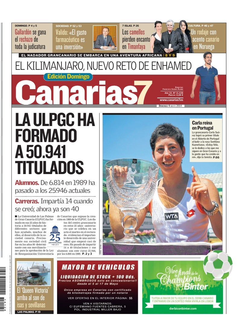 Portada Canarias7 04-05-2014