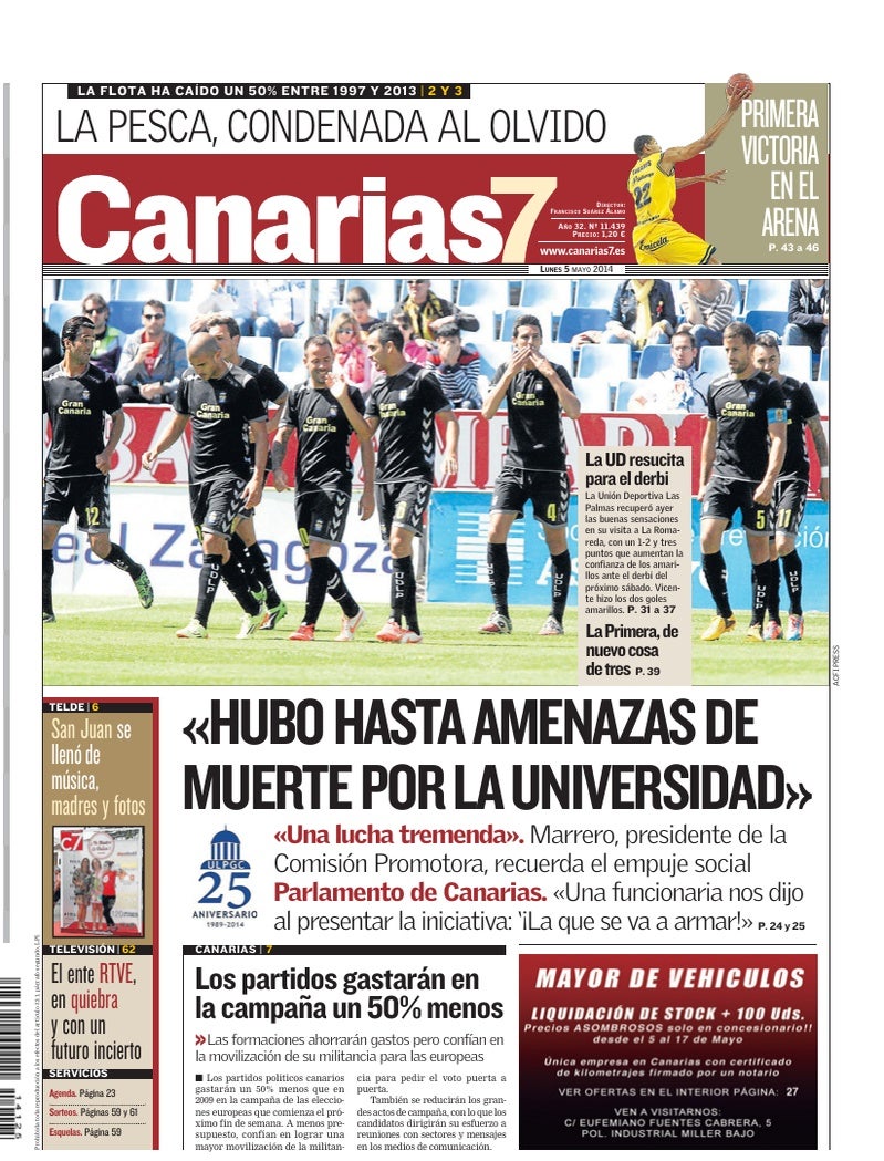 Portada Canarias7 05-05-2014