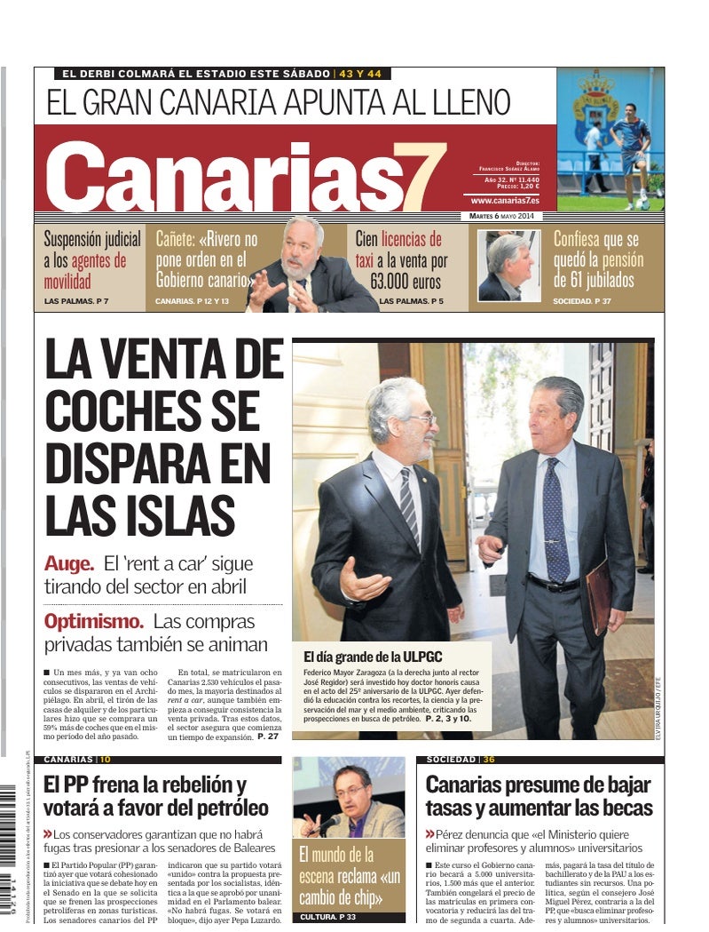 Portada Canarias7 06-05-2014