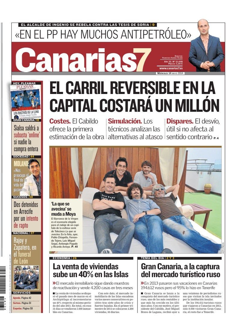 Portada Canarias7 14-05-2014