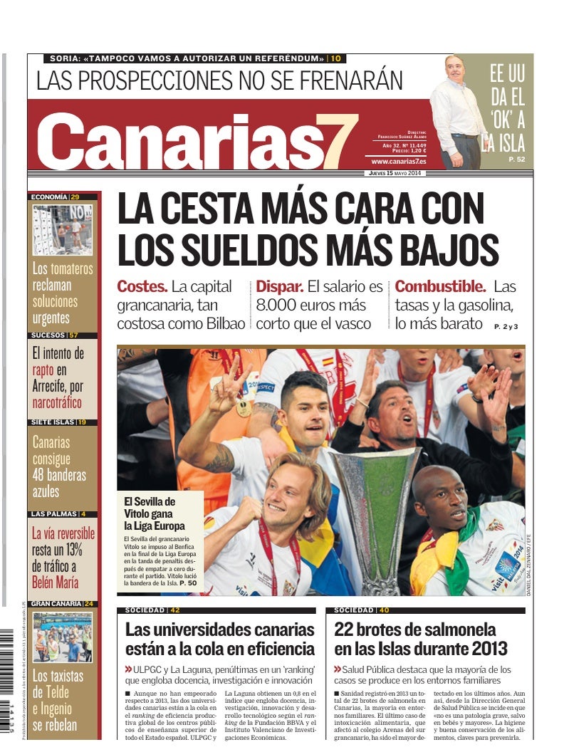 Portada Canarias7 15-05-2014
