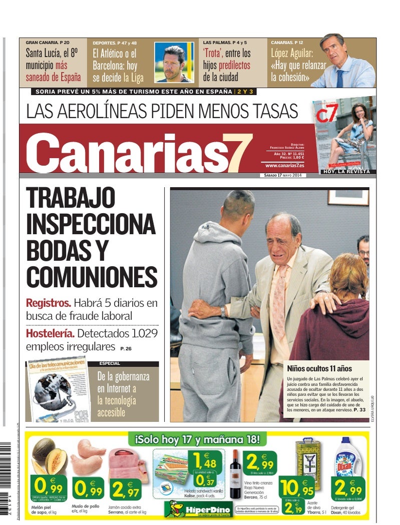 Portada Canarias7 17-05-2014