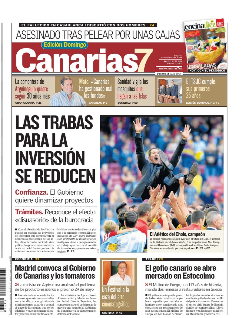 Portada Canarias7 18-05-2014