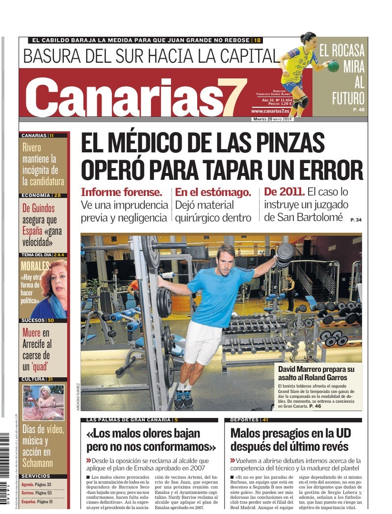 Portada Canarias7 20-05-2014