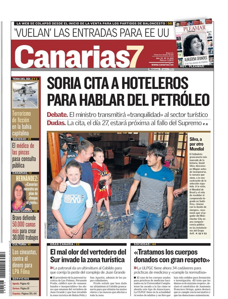 Portada Canarias7 21-05-2014
