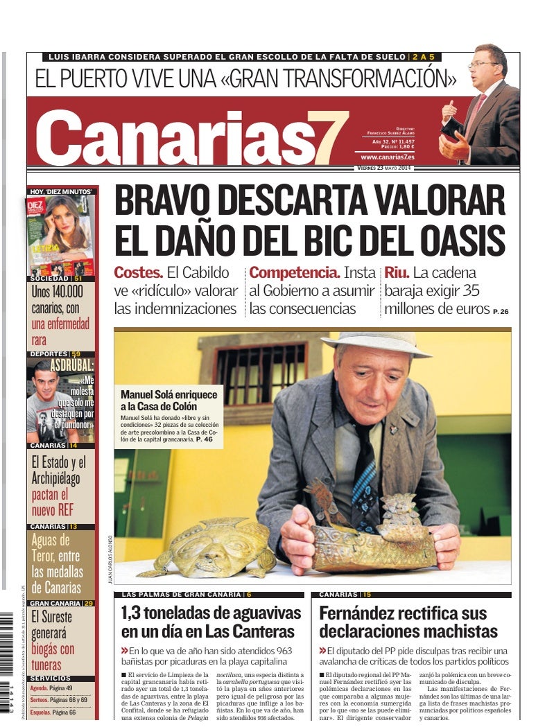 Portada Canarias7 23-05-2014