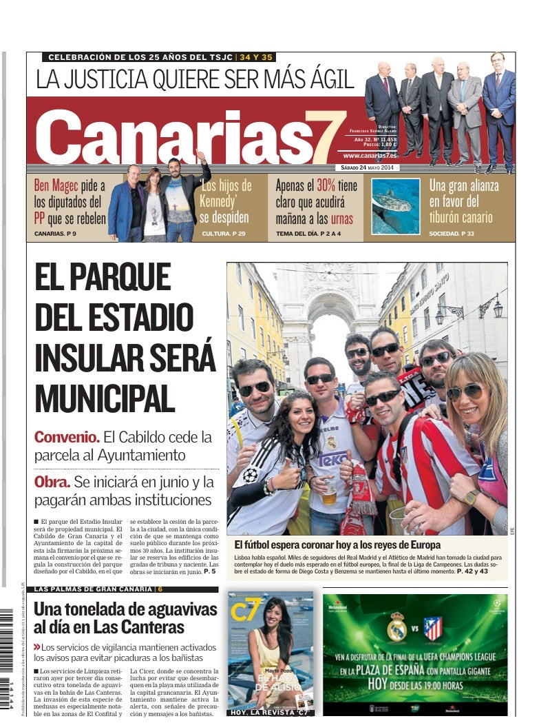 Portada Canarias7 24-05-2014