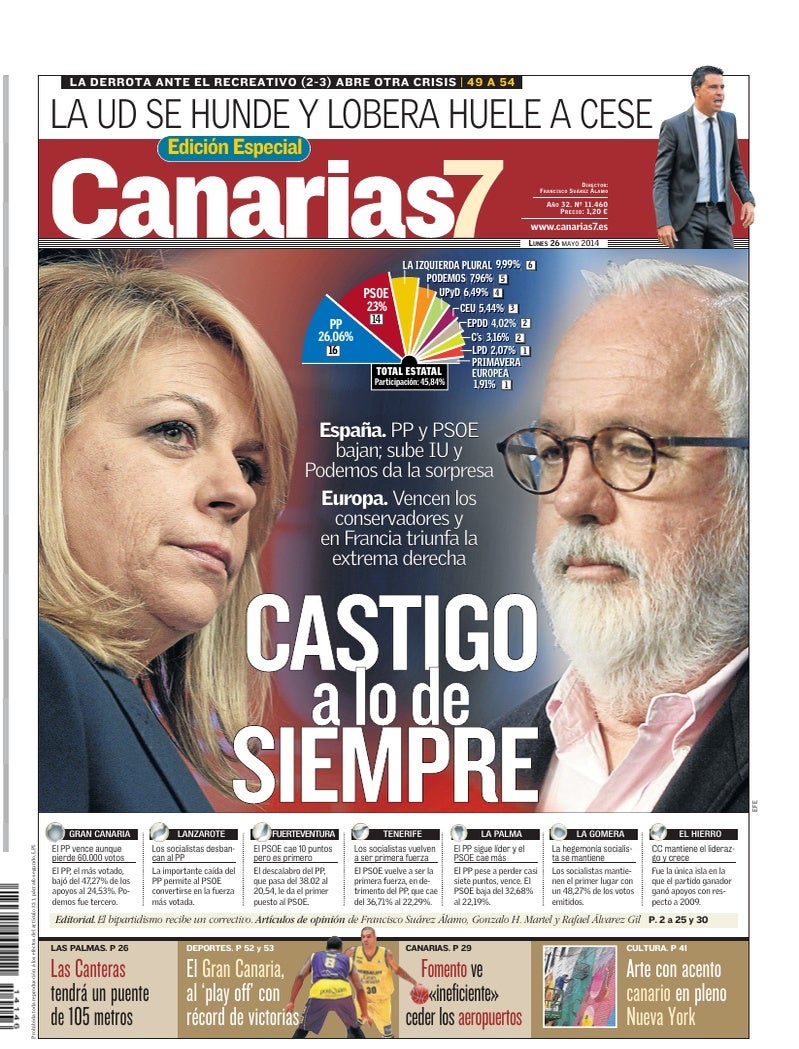 Portada Canarias7 26-05-2014