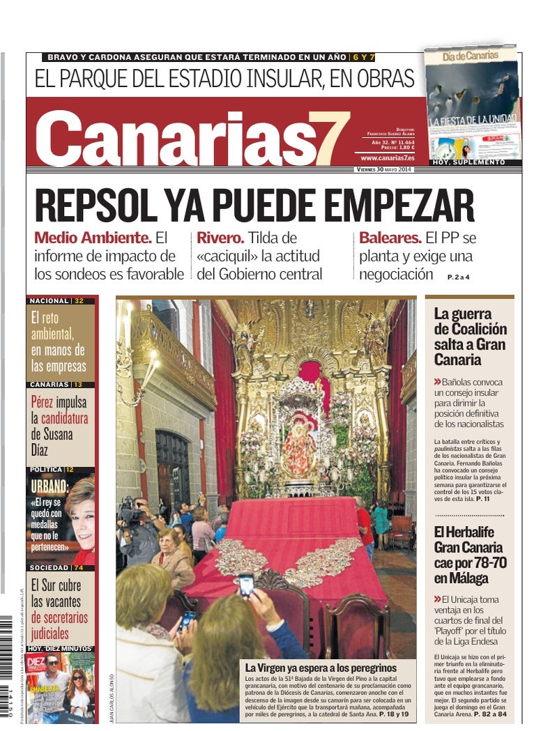 Portada Canarias7 30-05-2014