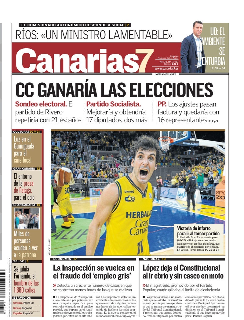 Portada Canarias7 02-06-2014