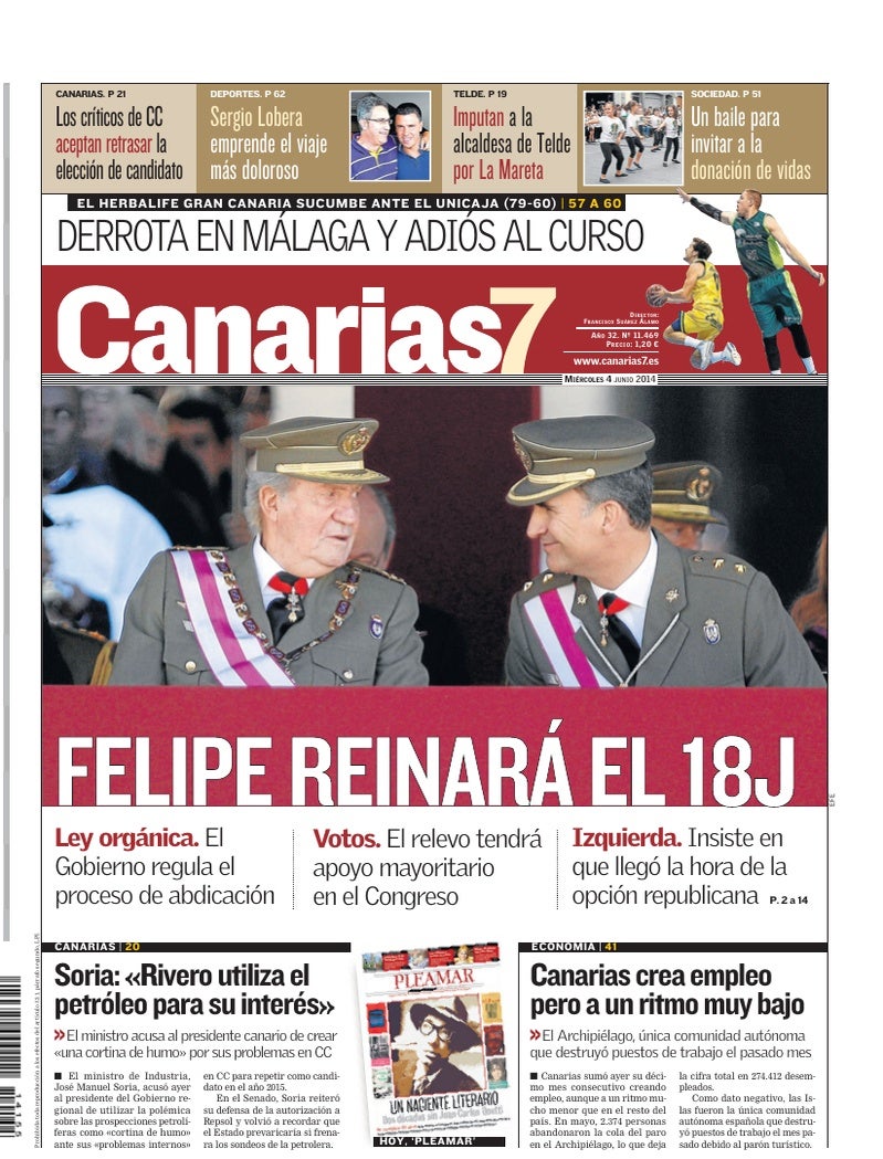 Portada Canarias7 04-06-2014