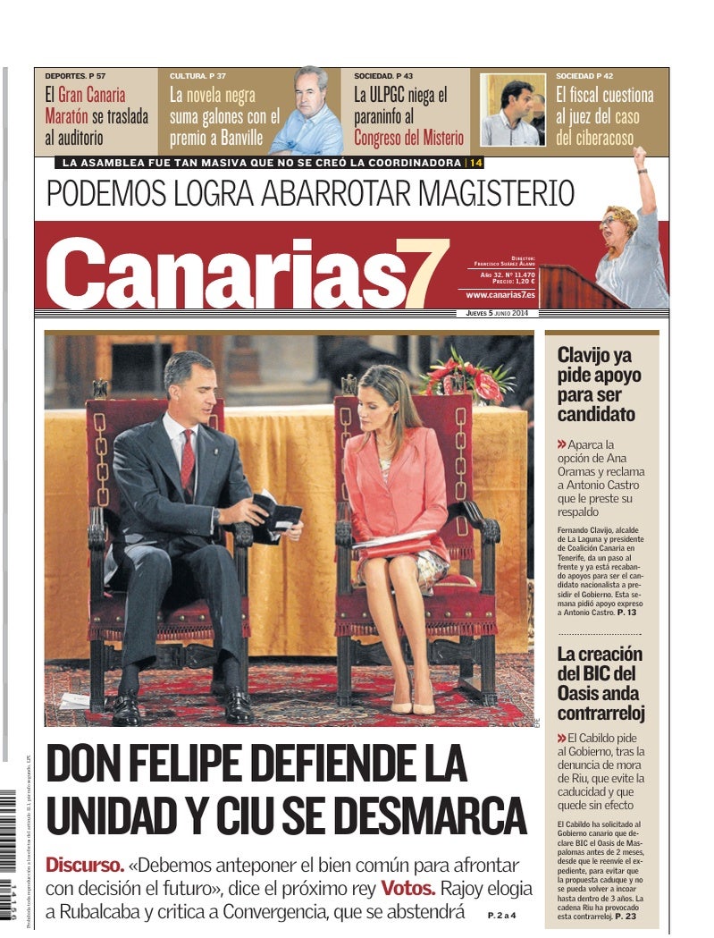 Portada Canarias7 05-06-2014