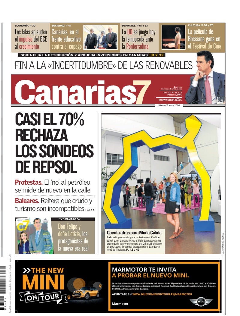 Portada Canarias7 07-06-2014