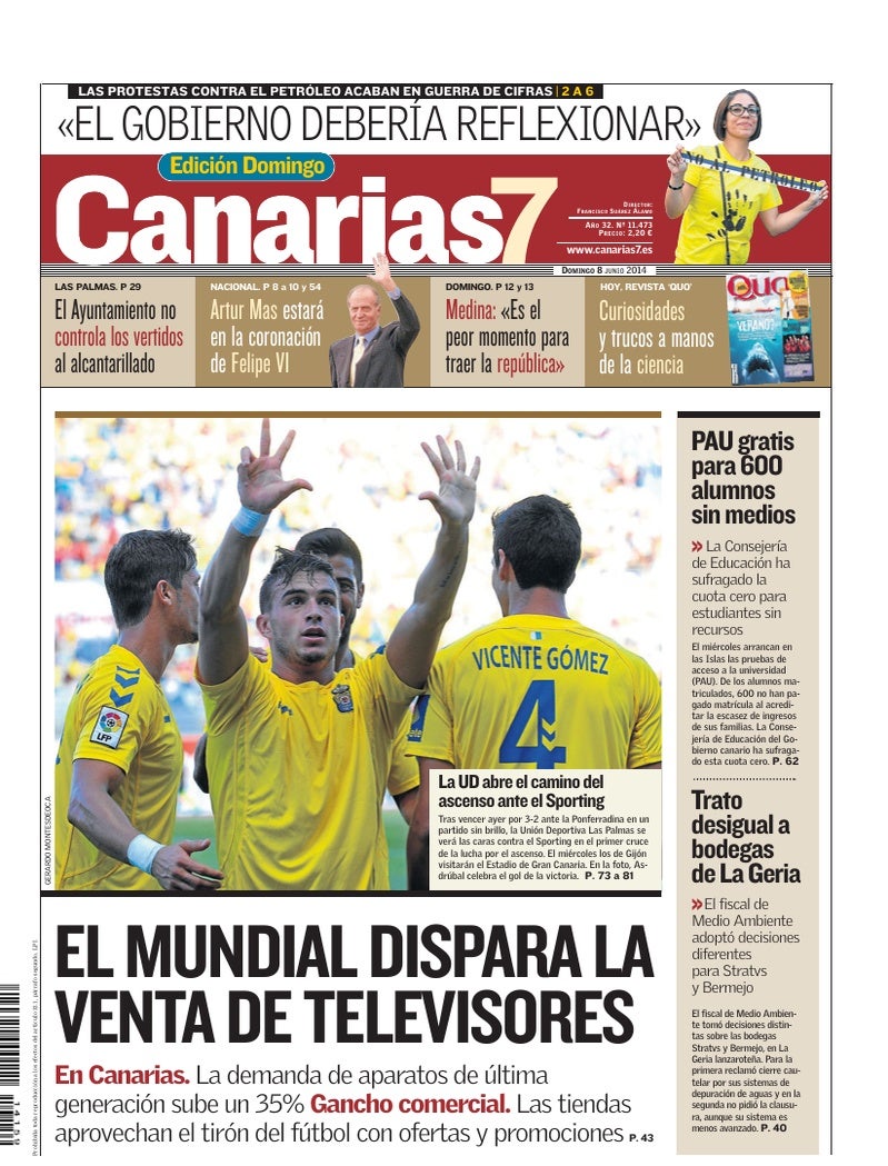 Portada Canarias7 08-06-2014