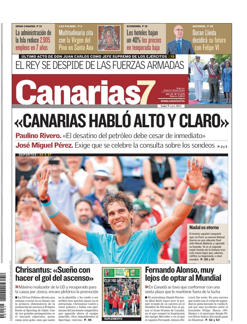 Portada Canarias7 09-06-2014