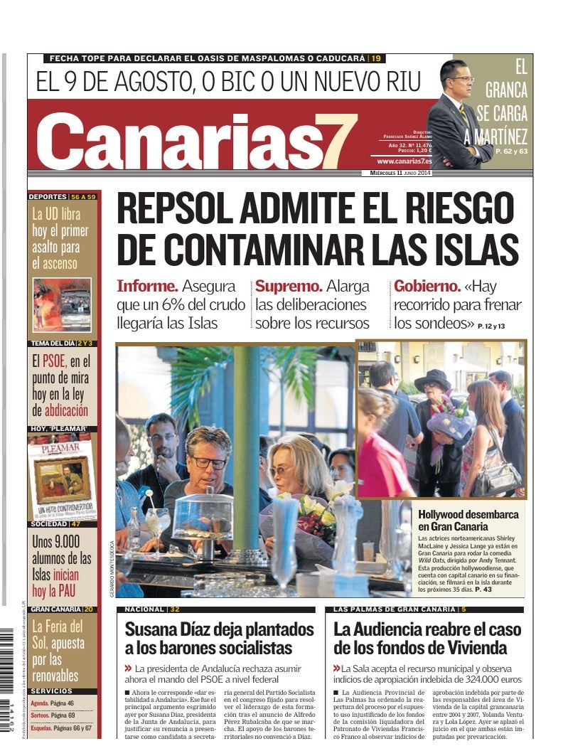 Portada Canarias7 11-06-2014