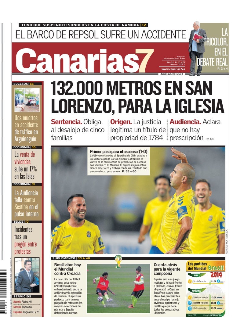 Portada Canarias7 12-06-2014