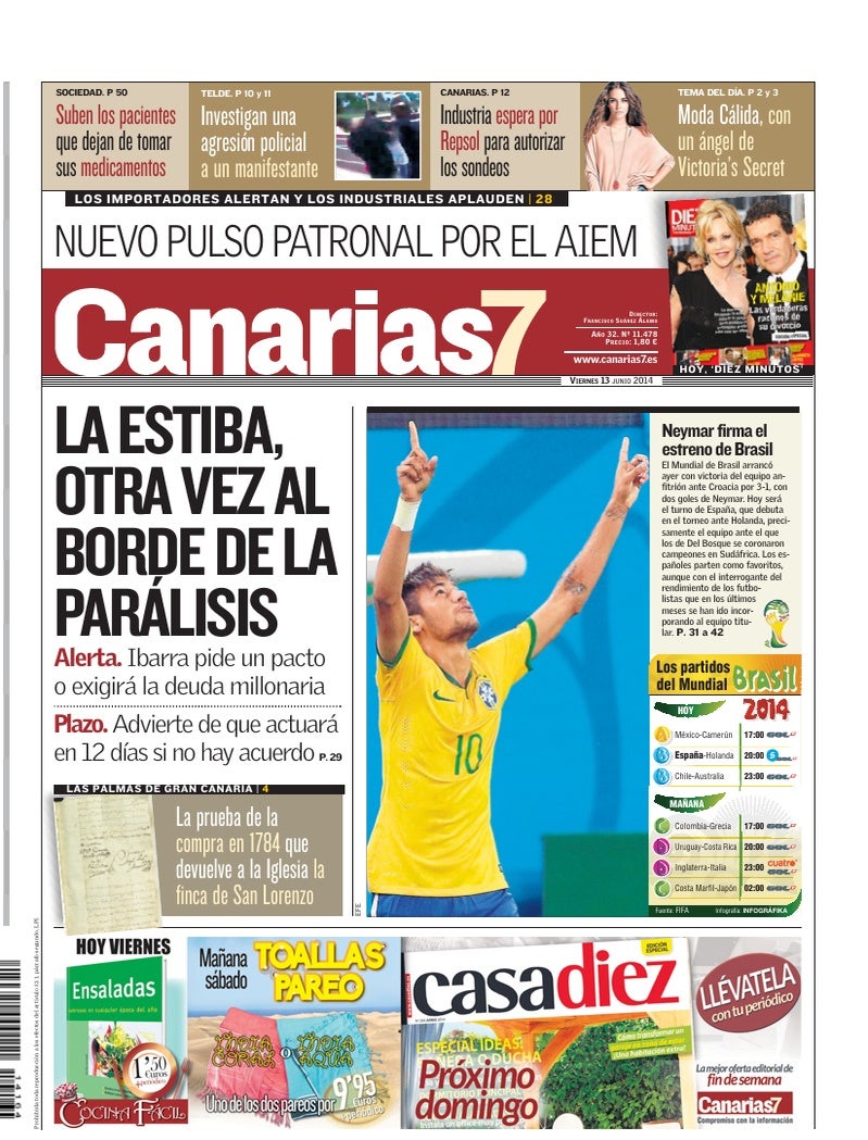 Portada Canarias7 13-06-2014