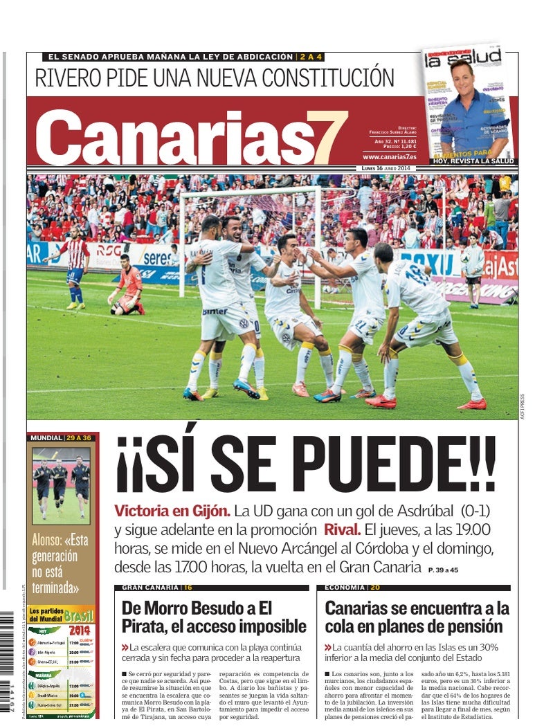 Portada Canarias7 16-06-2014