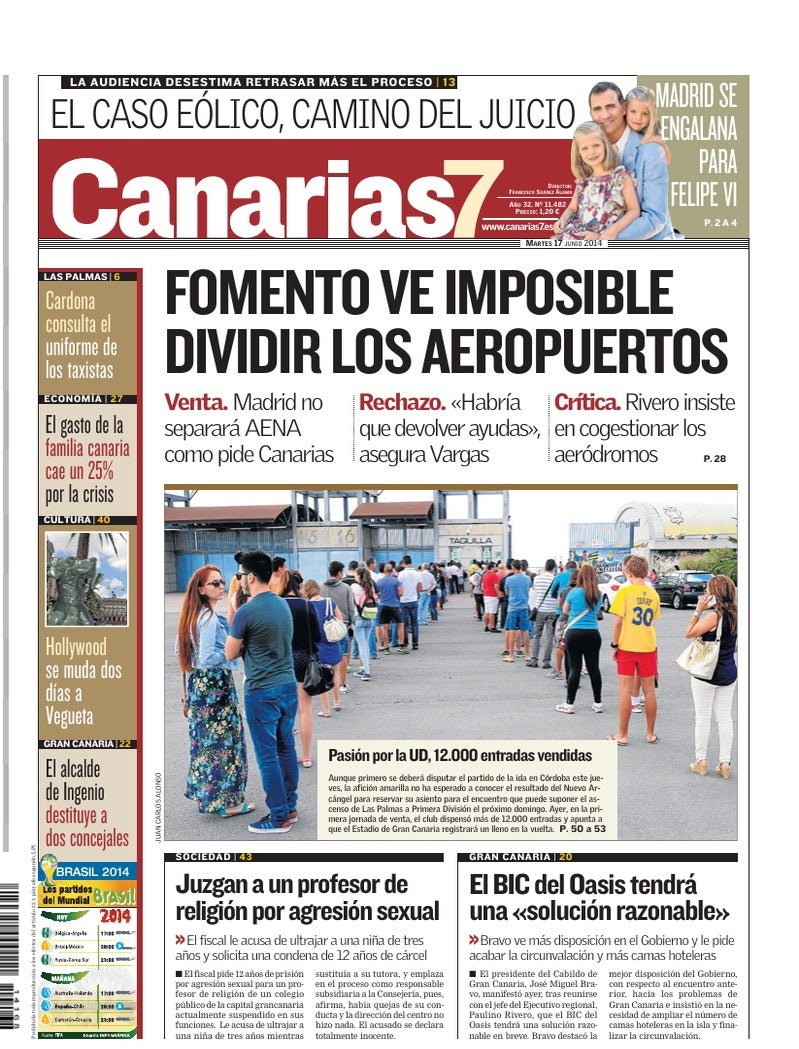 Portada Canarias7 17-06-2014