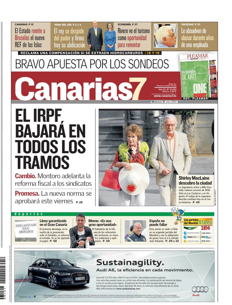Portada Canarias7 18-06-2014
