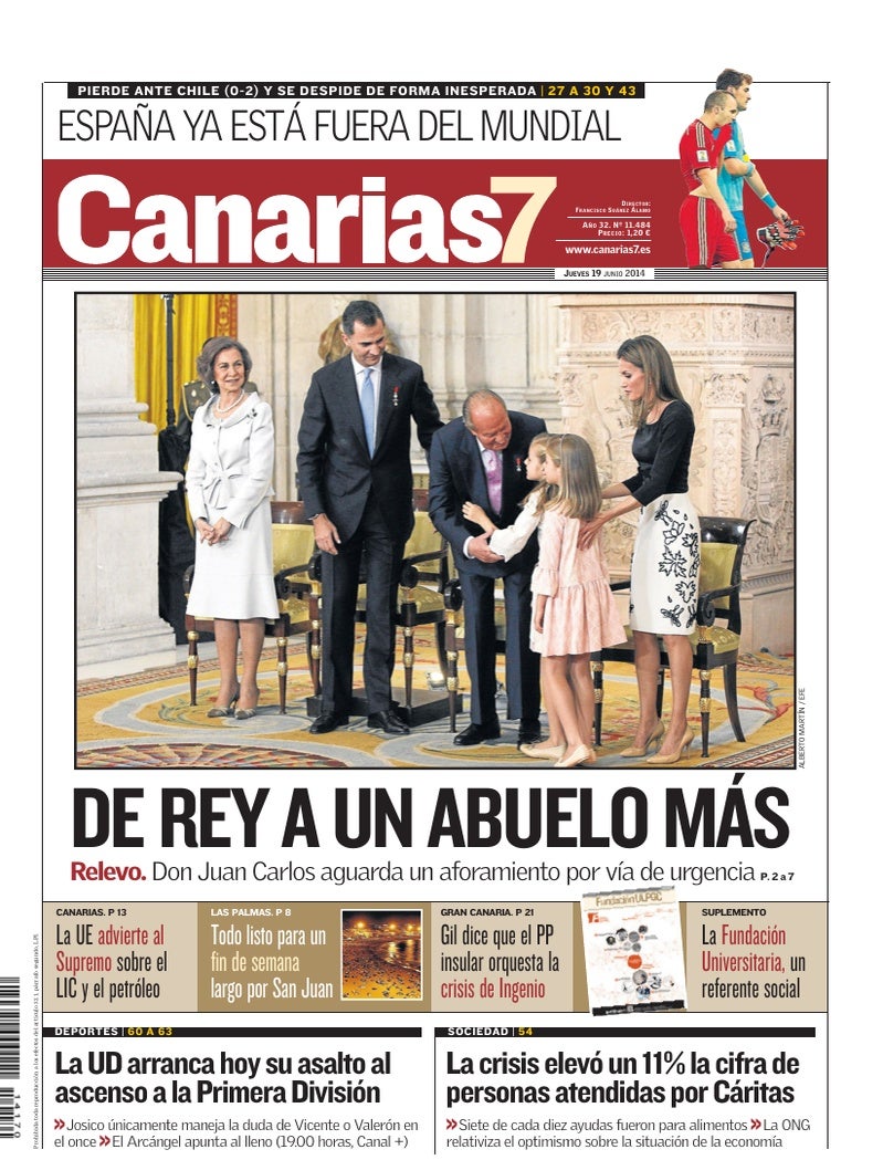Portada Canarias7 19-06-2014