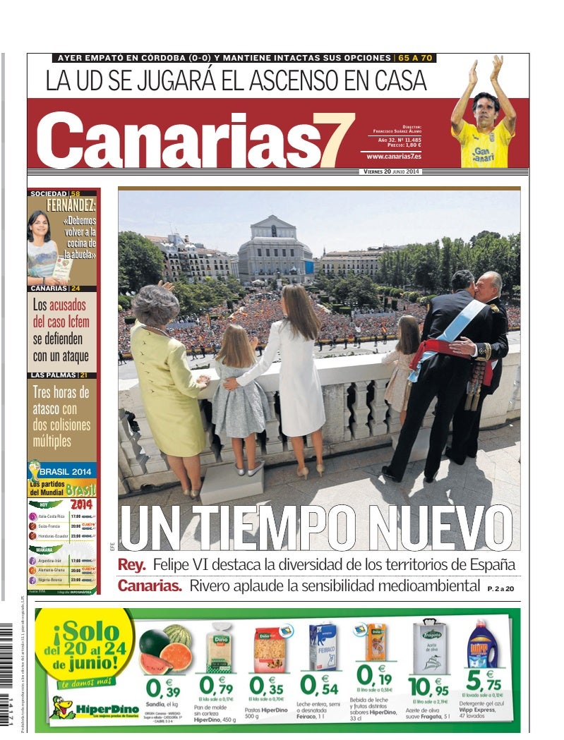 Portada Canarias7 20-06-2014