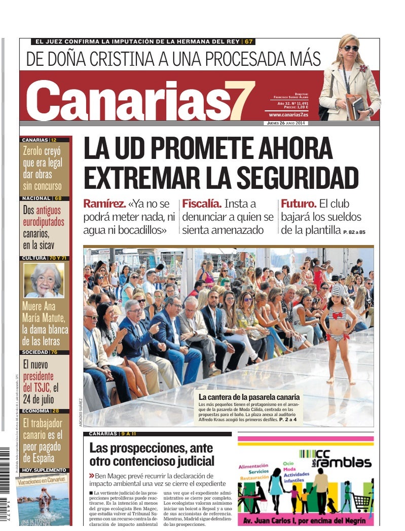 Portada Canarias7 26-06-2014
