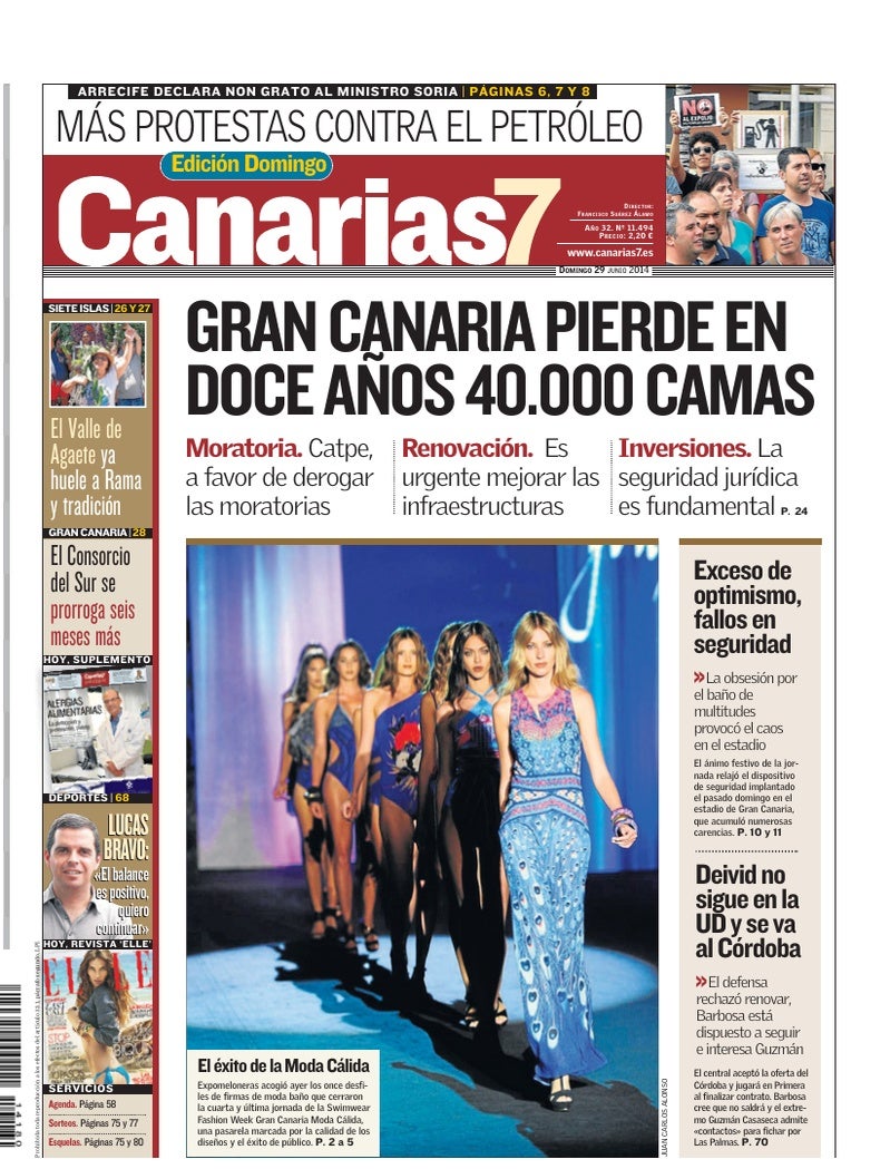 Portada Canarias7 29-06-2014