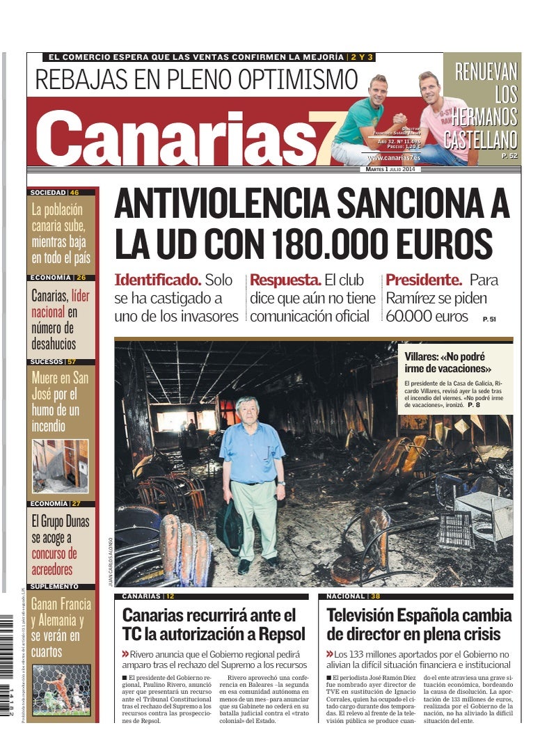 Portada Canarias7 01-07-2014