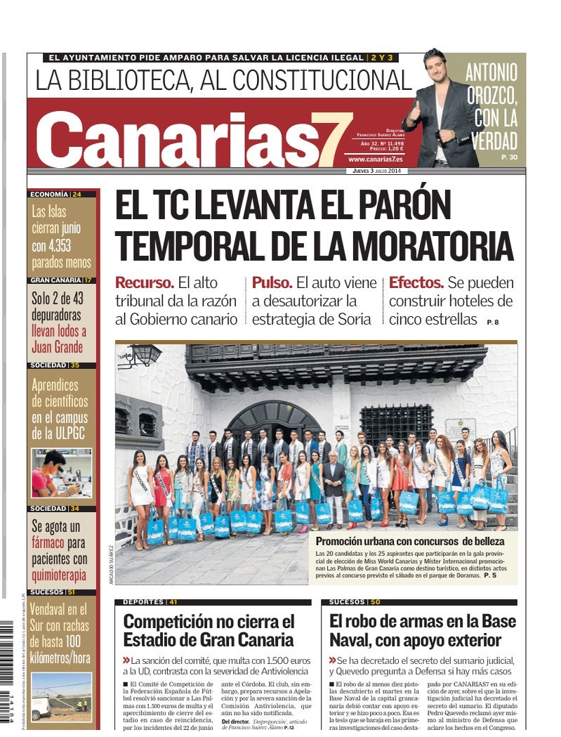 Portada Canarias7 03-07-2014
