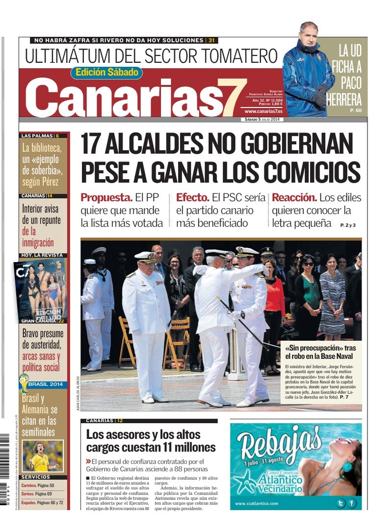 Portada Canarias7 05-07-2014