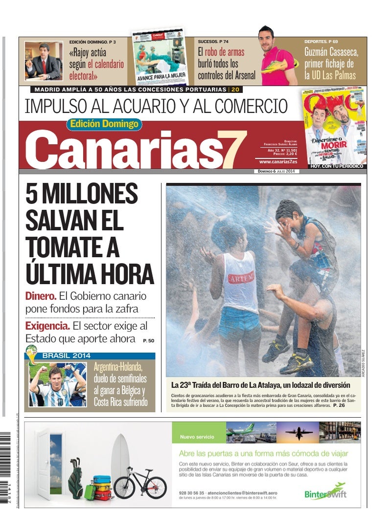 Portada Canarias7 06-07-2014