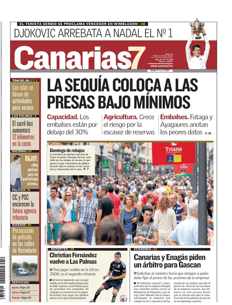 Portada Canarias7 07-07-2014