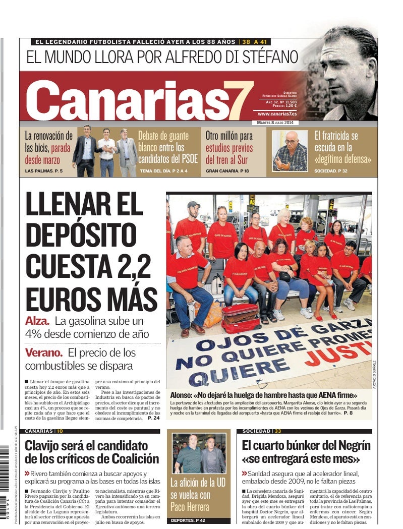 Portada Canarias7 08-07-2014