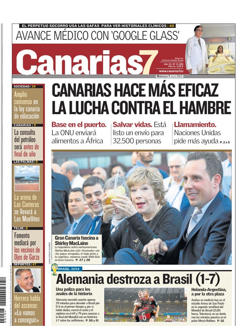 Portada Canarias7 09-07-2014