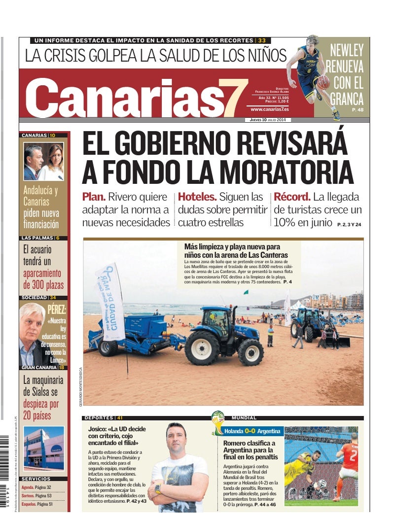 Portada Canarias7 10-07-2014